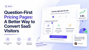 Question-first pricing page